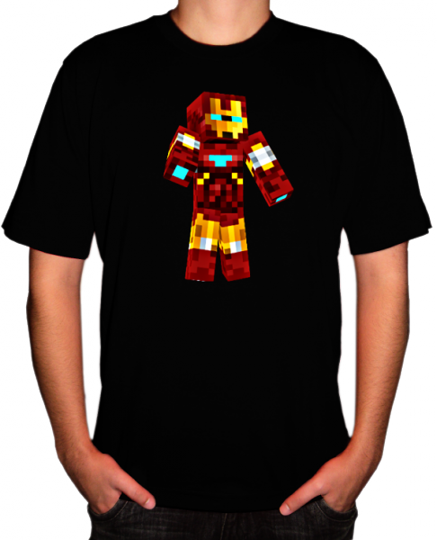 Camiseta Iron Man Minecraft